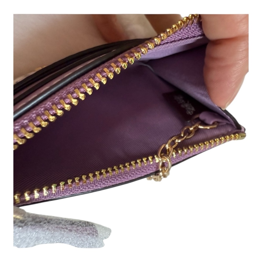 Coach NWT Lilac and Yellow Floral Card Holder - Picture 4 of 6
